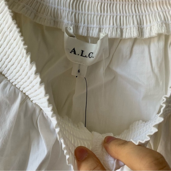 A.L.C. Adena White Off shoulder Dress Sz 6 NWT - Picture 9 of 11